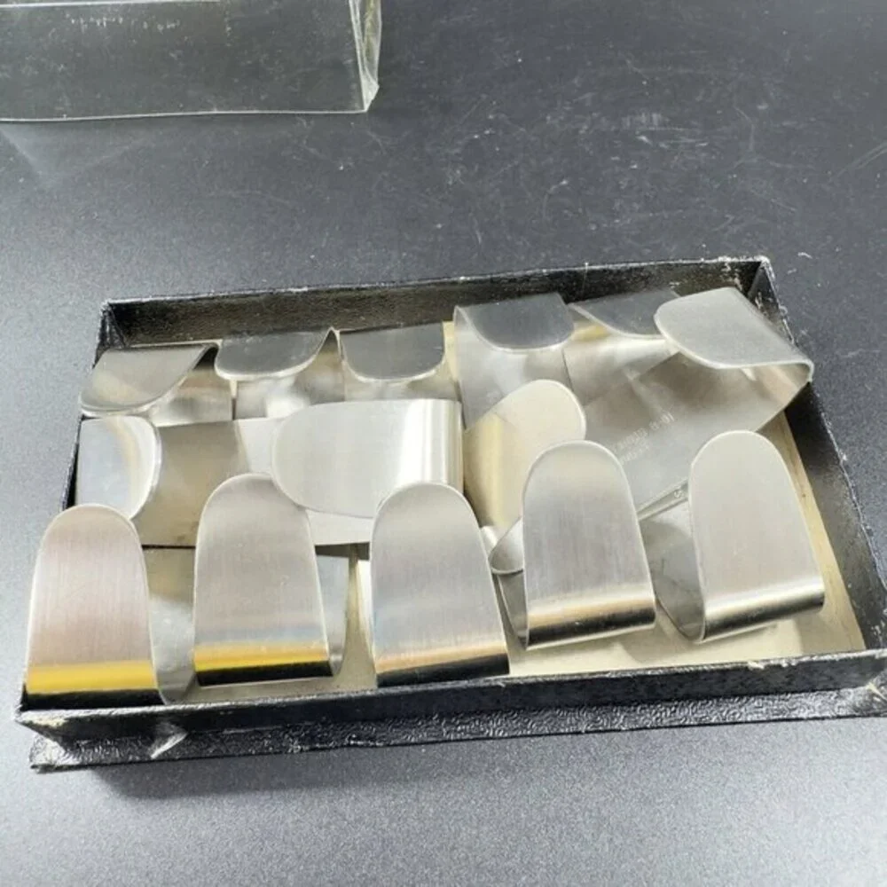 Vintage Leonard Napkin Holders Set 7 Stainless Steel 18/8 Made‎ In Hong Kong VTG